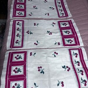 Red  and White cheery print Startex Kitchen Towel